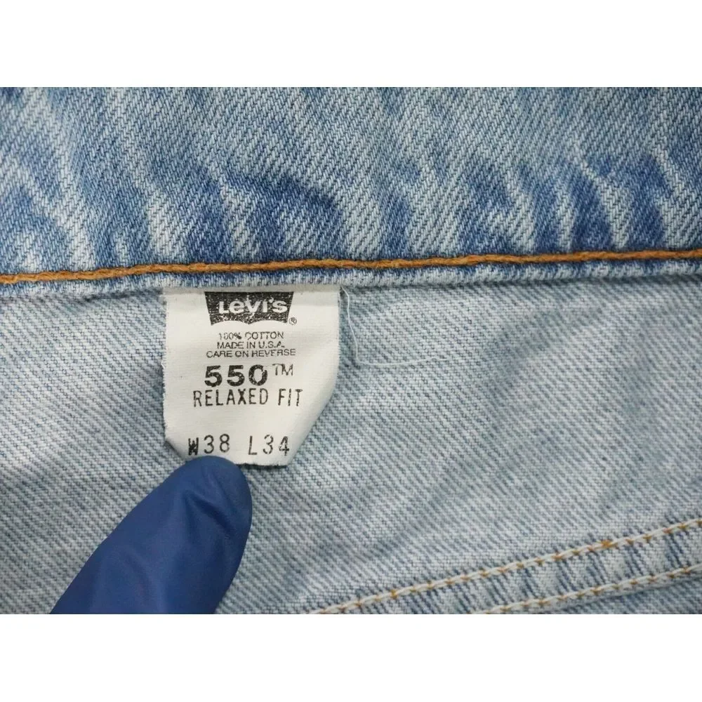 Vintage Levi's 550 Jeans Mens 38x34 Blue Denim Relaxed Straight Baggy Grunge 90s